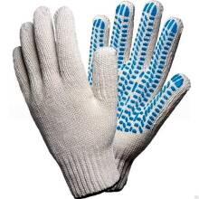 Перчатки х/б ПВХ пяти-нитка белый