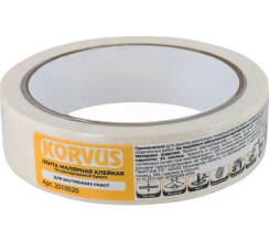 Лента малярная клейкая на крепированной бумаге Korvus 25ммх20м