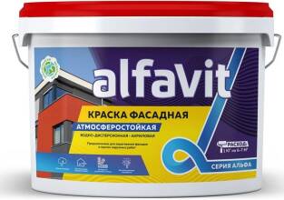 Краска фасадная водно-дисперсионная Alfavit серия Альфа белая 14кг