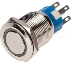 Кнопка  антивандальная Ø19 12В Фикс (5с) ON-OFF/OFF-ON подсв/красная  REXANT