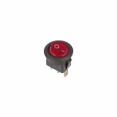 Выключатель Rexant RWB-214, SC-214, MIRS-101-8 клавишный круглый красный с подсветкой ON-OFF250В 6А 