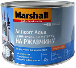 Грунт-эмаль по ржавчине Marshall Anticorr Aqua полуглянцевая BC 0,5л