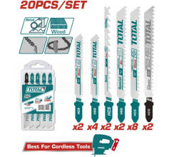 Набор пилок для лобзика 20 шт комбинированных TOTAL