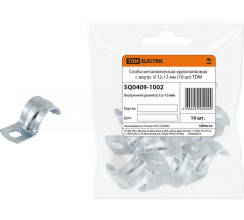 Скоба металлическая однолапковая с внутр. d 12-13 мм (10 шт) TDM