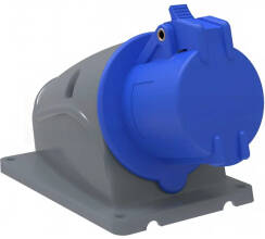 Розетка Iek Magnum ССИ-113 стационарная синая 2P+PE 220В 16А IP44