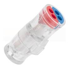 Экспресс-клемма СМК 2273-2x2R проходная разъемная 2 полюса 2х2-проводная 0,5-2,5мм² (50 шт/уп)REXANT