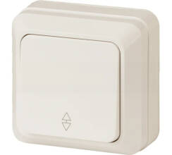 Переключатель Intro Quadro 2-103-02 одноклавишный 10А-250В, IP20, ОУ, Quadro, слоновая кость