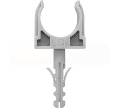 Крепеж-клипса с дюбелем Промрукав PR13.0296 серая д 20 (100 шт)