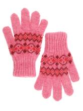 Перчатки Онамент шерсть розовый детские размер 13