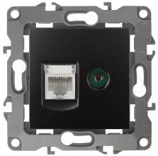 Розетка Эра 12-3110-05 комбинированная антрацит RJ45 + TV IP20