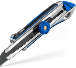 ЗУБР Титан-В, 18 мм, металлический обрезиненный нож с винтовым фиксатором, Профессионал (09178)