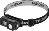 Фонарь налобный светодиодный Трофи GA-102 аккумуляторный 3 Bт сенсорное управление магнит клипса 5 р