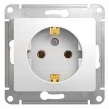 Розетка Schneider Electric Glossa с заземлением белая 1 пост 16А IP20