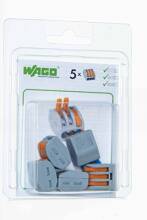 Соединительная клемма WAGO (222-413) 3-х проводная 5 шт. в блистере