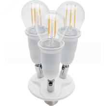 Патрон-переходник с Е27 на 3хЕ27 с регулируемым углом наклона патронов