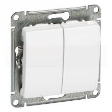 Переключатель Schneider Electric Glossa двухклавишный белый 10А IP20