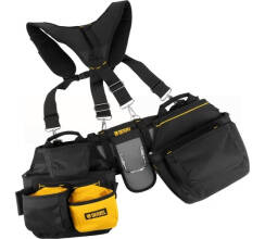 Пояс монтажника усиленный, с лямками, сумки поясные, держатель для молотка Denzel