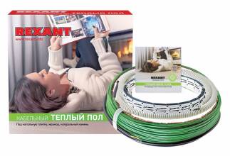 Тёплый пол Rexant RNB тонкий кабель двухжильный под плитку 270Вт 22,5м 1,5-2,5м2