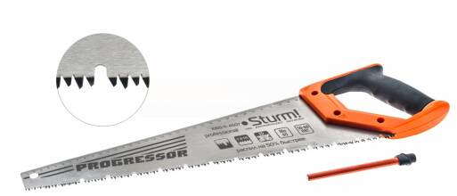 Ножовка по дереву с КАРАНДАШОМ 450мм,7-8 зуб/1