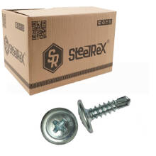 Саморез полусфера с прессшайбой, сверло, цинк4,2х41 ведро - 1 кг SteelRex