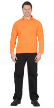 Рубашка-поло Сириус 100% х/б оранжевый длинный рукав размер 50-52