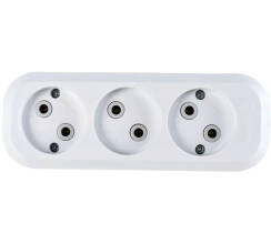 Колодка удлинителя 3 гнезда без заземления