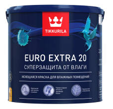 Краска акриловая для кухни и ванны Tikkurila Euro Extra-20 белая 2,7л