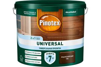 Пропитка защитная для дерева Pinotex Universal 2 в 1 индонезийский тик 9 л