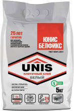 Клей для плитки и мрамора Unis Белфикс 5 кг, белый