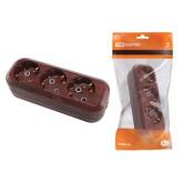 Колодка Tdm Эко с заземлением пластиковая бук 3 гнезда 250В 16А IP20