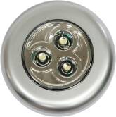 Светильник-ночник 3LED 0.18W (3*AAA в комплект не входят), IP40, 70×70×25mm, серебряный, FN1203