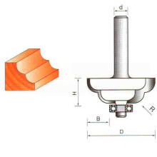 Фреза полукруглая с нижним подшипником 8*45*19 R16 STF1018
