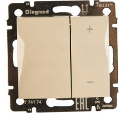 Светорегулятор нажимной 40-600W для л/н и обмоточных т-ров крем Leg774174 Legrand Valena