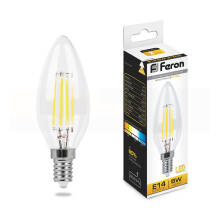 Лампа Feron LB-58 светодиодая свеча Е14 230В 5Вт 2700К