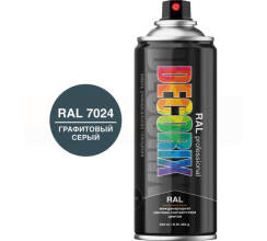 Аэрозольная эмаль RAL PROFESSIONAL DECORIX 520 мл, графитовый серый матовый, RAL 7024