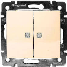 Выключатель Legrand Valena 774328 двухклавишный с подсветкой бежевый 10А IP20