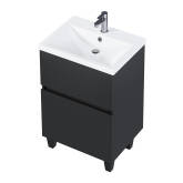 Тумба Aris 60Н (590х870х440) 2я антрацит/монолит дарк + Раковина Como 60