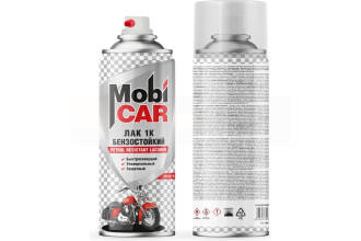 Аэрозольный автолак бензостойкий 1K MobiCAR, 520 мл, бесцветный глянцевый