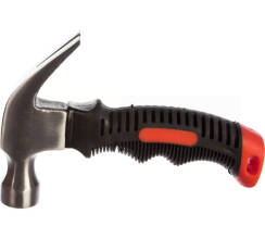 Молоток-гвоздодер укороченный, фиберглассовая обрезиненная ручка, 25 мм, 225 гр.