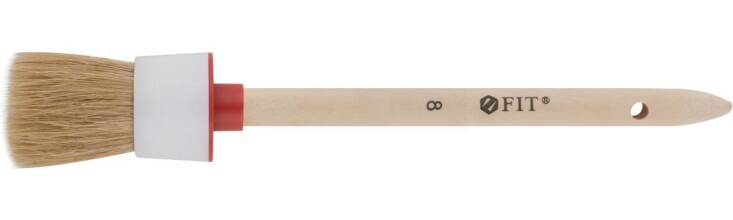 Кисть Fit круглая натуральная светлая щетина №8 35мм 