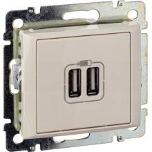 Розетка Legrand Valena 774170 2гн. USB бежевая