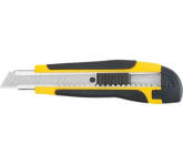 Нож технический 18мм усиленный прорезиненный, 2-хстороннняя автофиксация