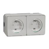 Блок Schneider Electric Mureva Styl наружный белый 2 розетки с заземлением 250В 16А IP55
