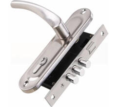 Замок цилиндровый в комплекте с ручкой  SN мат.никель