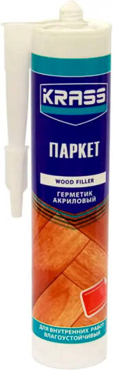Герметик по дереву KRASS акриловый (Паркет) серый 300мл