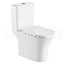 Унитаз напольный AZARIO FRETTA ROUND AZ-7121 безободковый сиденье микролифт 650х340х790/2 места