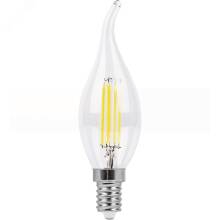 Лампа светодиодная LED 9вт Е14 белый свеча на ветру FILAMENT