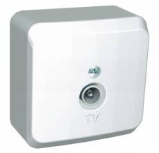 Розетка Schneider Electric Этюд наружная белая TV 0,7дБ IP20