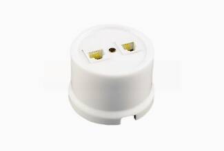 Розетка Bironi Лизетта пластиковая белая RJ45 + RJ11 16А IP20