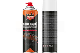 Антигравий антикоррозийный с эффектом шагрени MobiCAR, 650 мл (белый)